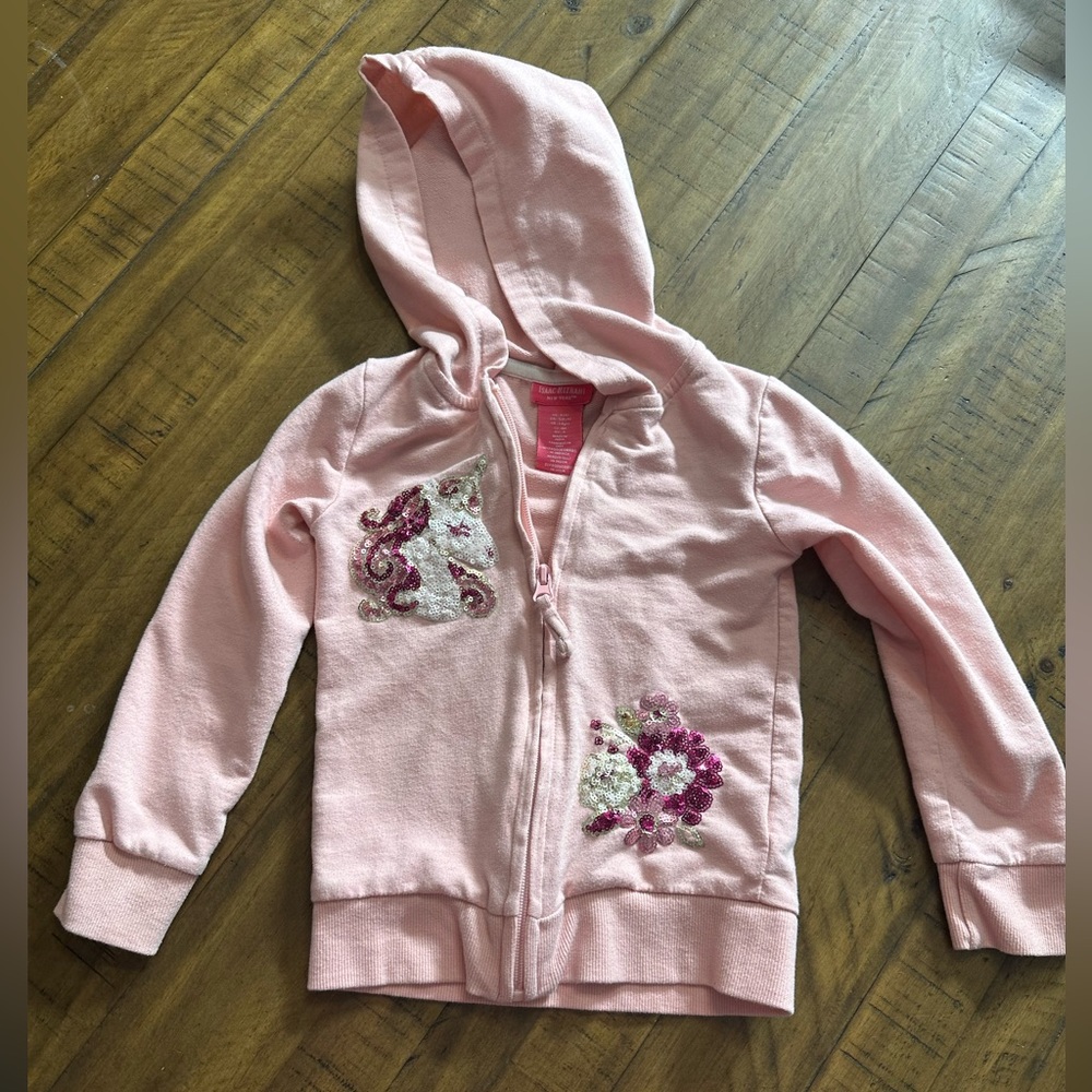 Isaac Mizrahi little girls size 4 zip up hoodie with sequin detail